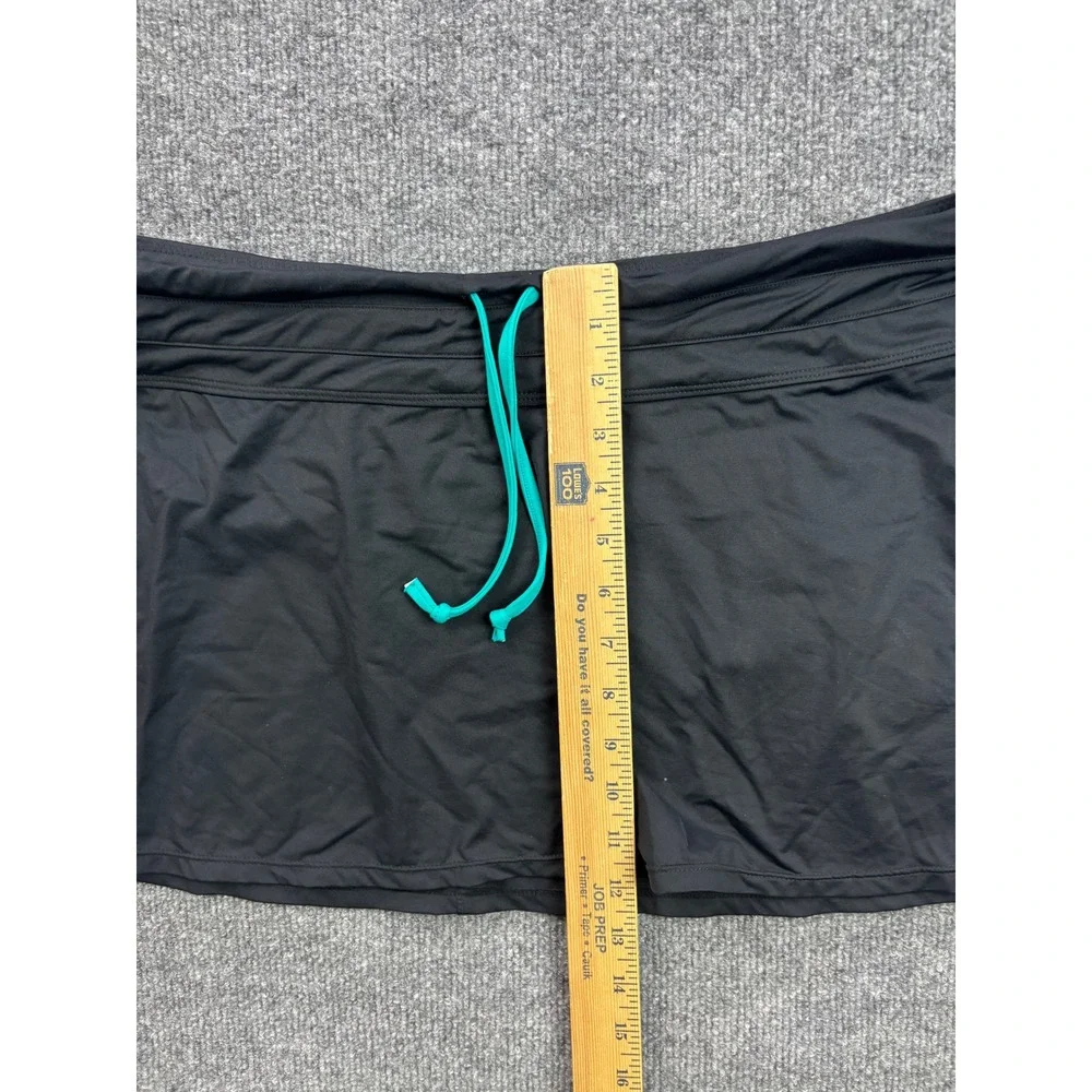 Athleta Swim Skort Women Large Black Drawstring Pockets Activewear